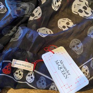 Alexander McQueen Black and Red Scarf - Brand New